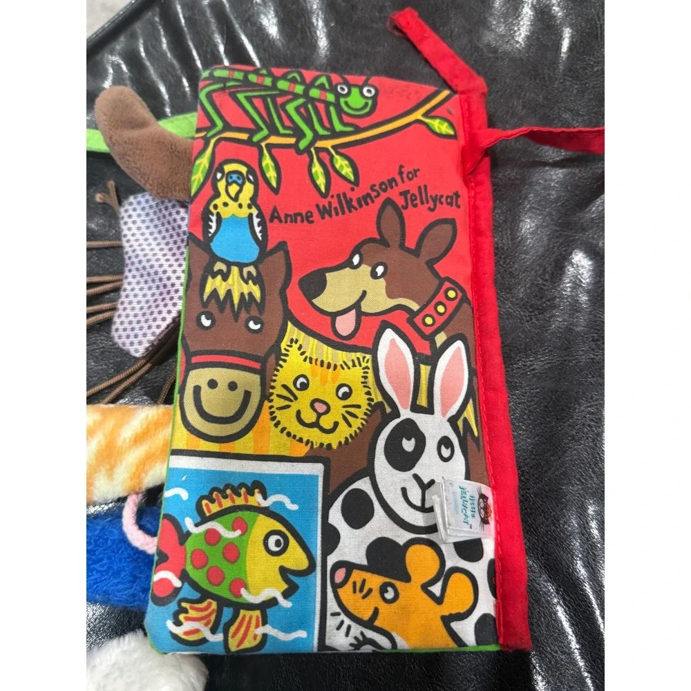 Little Jellycat Pet's Tails Soft Fabric Activity Book‎ Toddler Baby Sensory Play